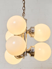 Italian Vintage Chrome Pendant Chandelier