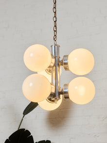 Italian Vintage Chrome Pendant Chandelier