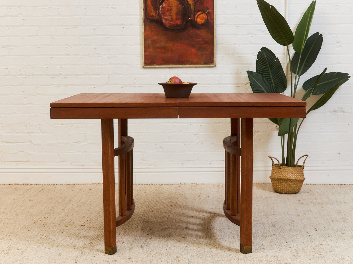 Expandable Dining Table with Sculptural Base Restored