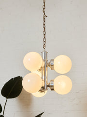 Italian Vintage Chrome Pendant Chandelier