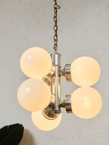 Italian Vintage Chrome Pendant Chandelier