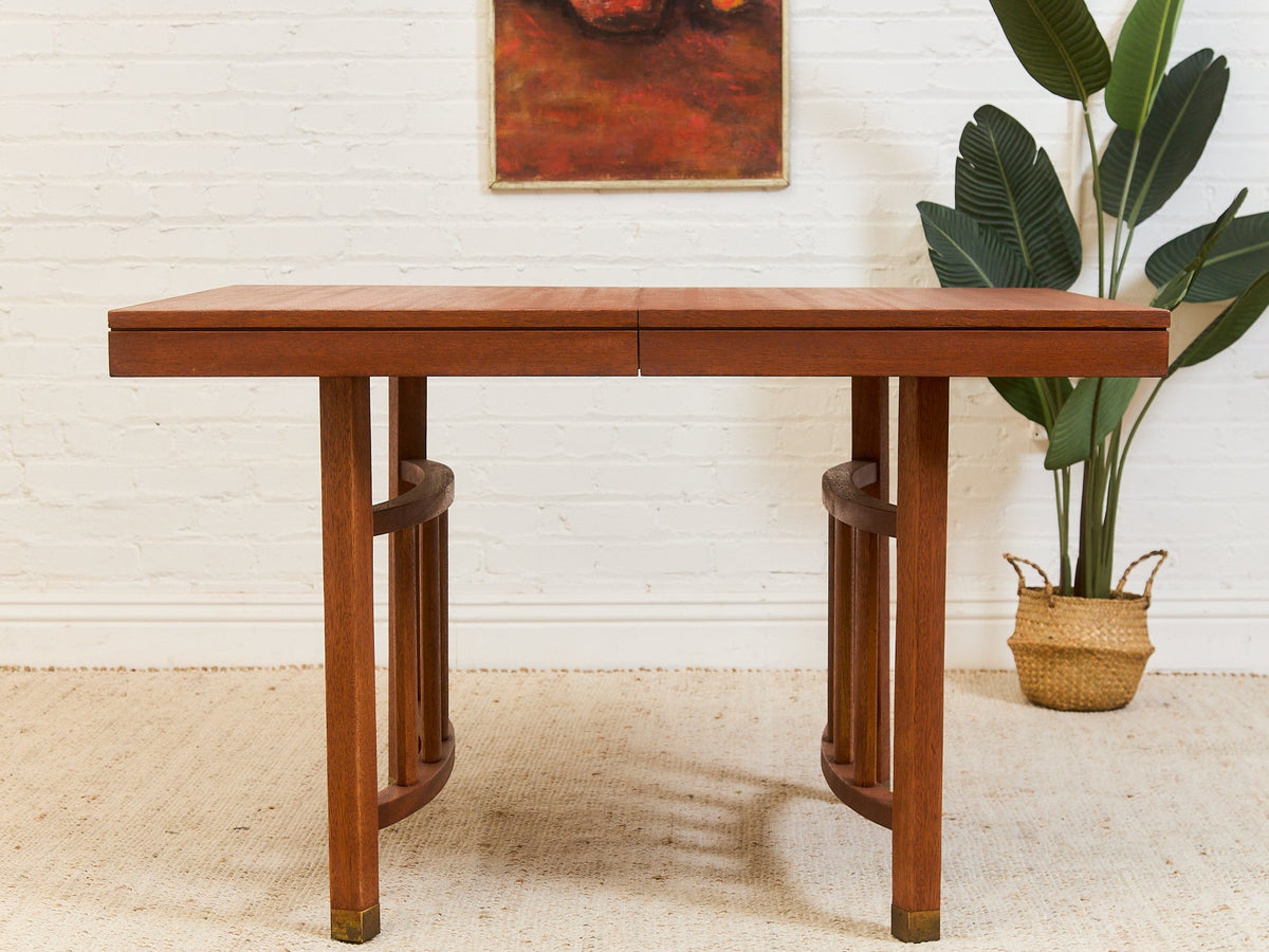 Expandable Dining Table with Sculptural Base Restored