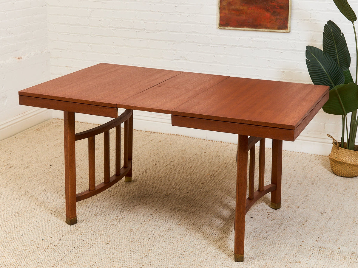 Expandable Dining Table with Sculptural Base Restored