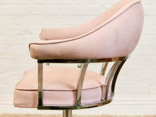 1970’s Chrome Swivel Counter Stool in pink