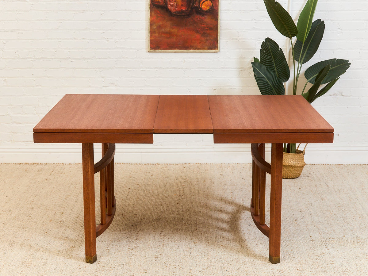 Expandable Dining Table with Sculptural Base Restored