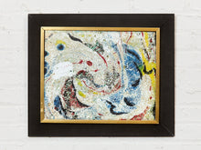 Enamel Style Oil Painting, Mid-century, Modern Abstract