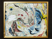 Enamel Style Oil Painting, Mid-century, Modern Abstract