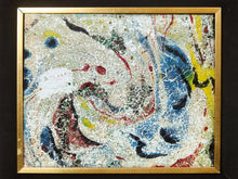 Enamel Style Oil Painting, Mid-century, Modern Abstract
