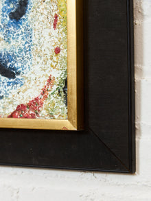 Enamel Style Oil Painting, Mid-century, Modern Abstract