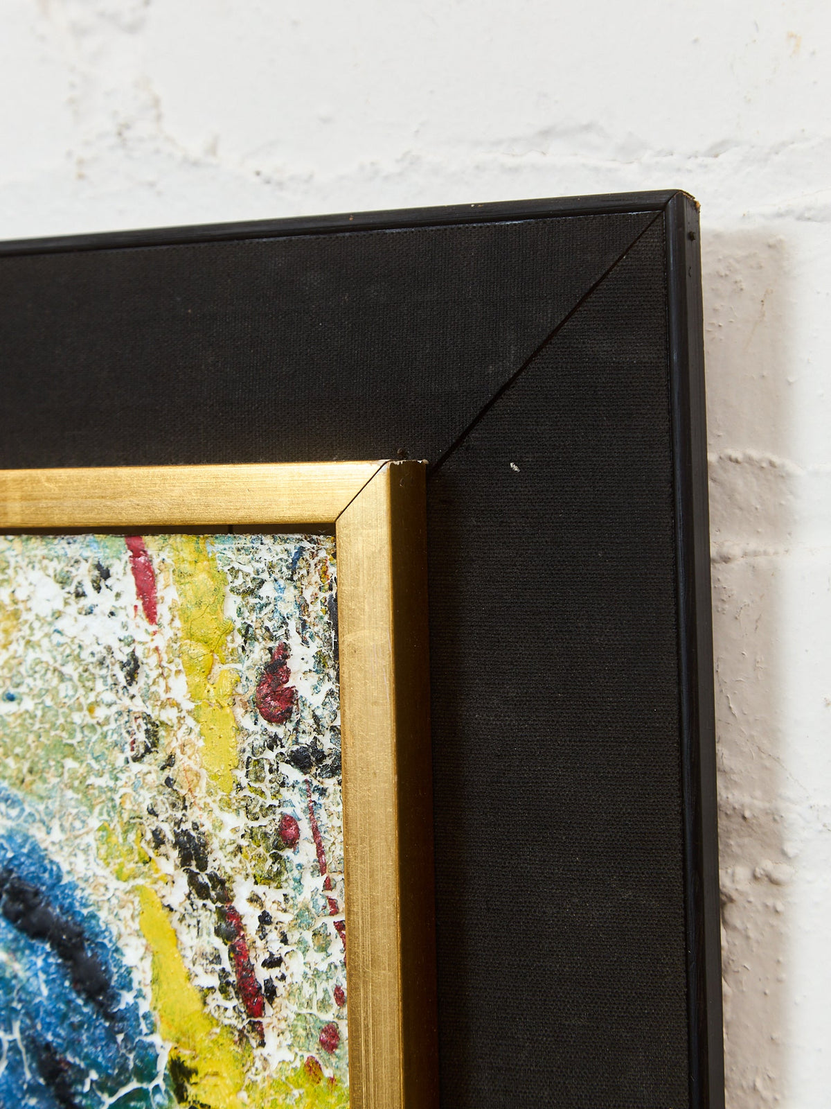 Enamel Style Oil Painting, Mid-century, Modern Abstract