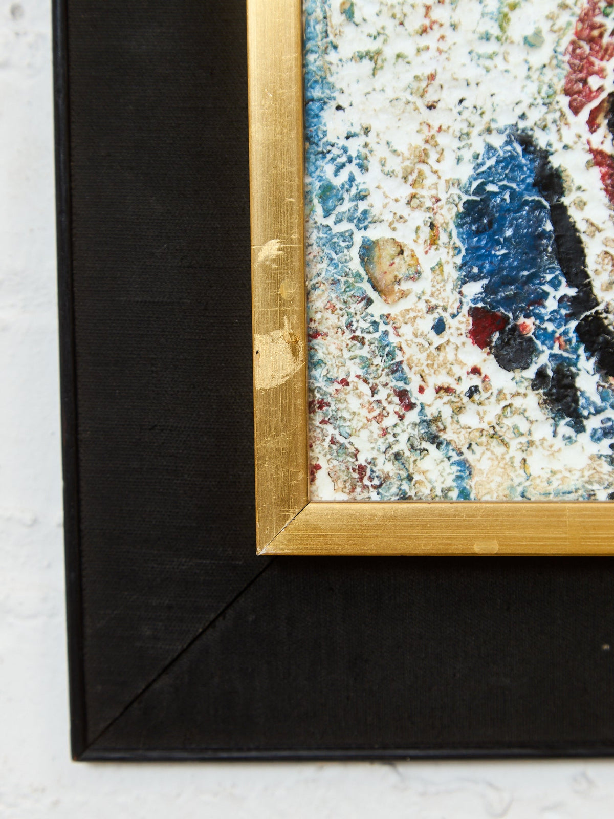 Enamel Style Oil Painting, Mid-century, Modern Abstract