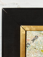 Enamel Style Oil Painting, Mid-century, Modern Abstract