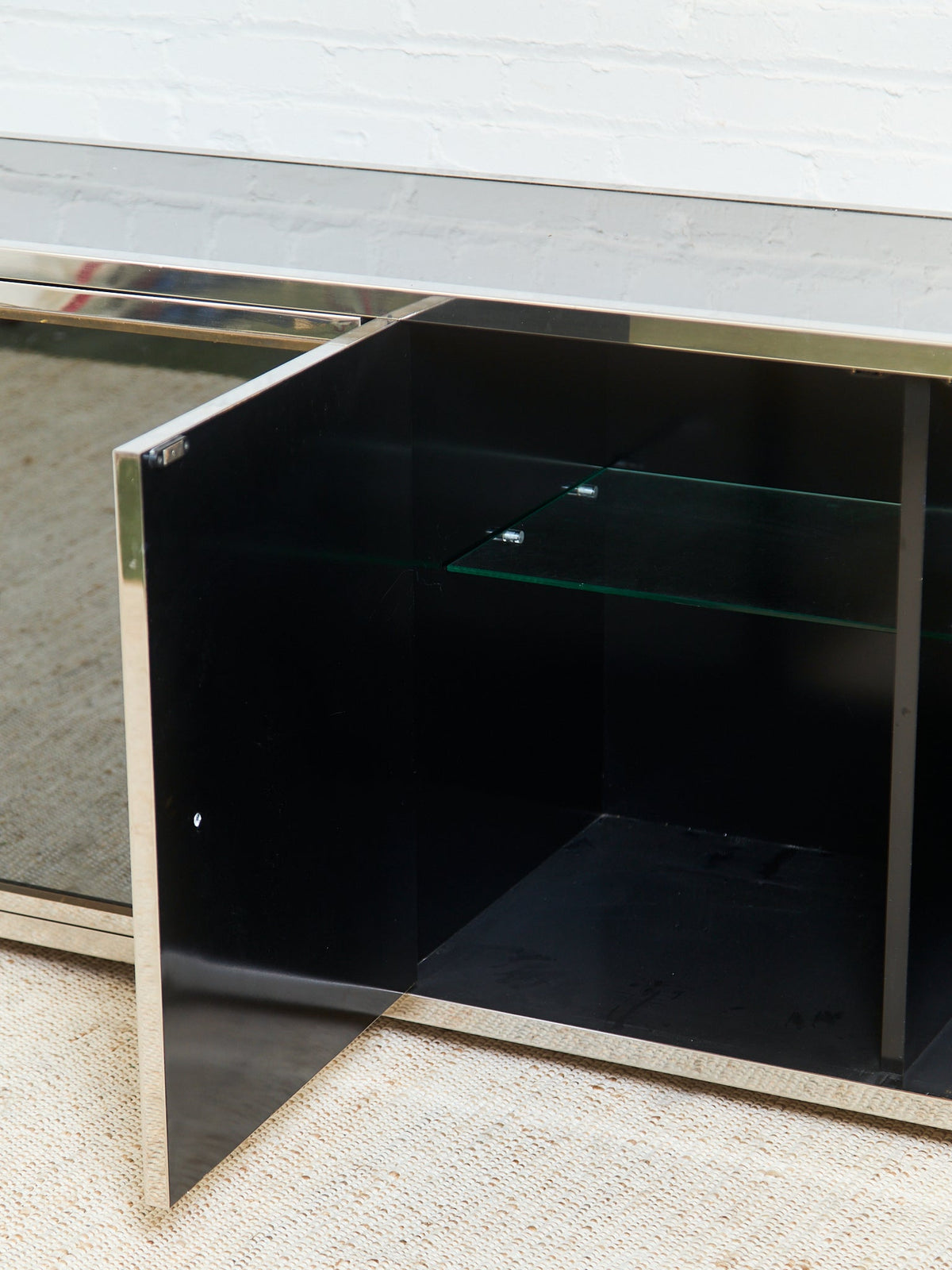 Angolo Metal Arte in Italy, 1960s Chrome and Mirror Glass Sideboard