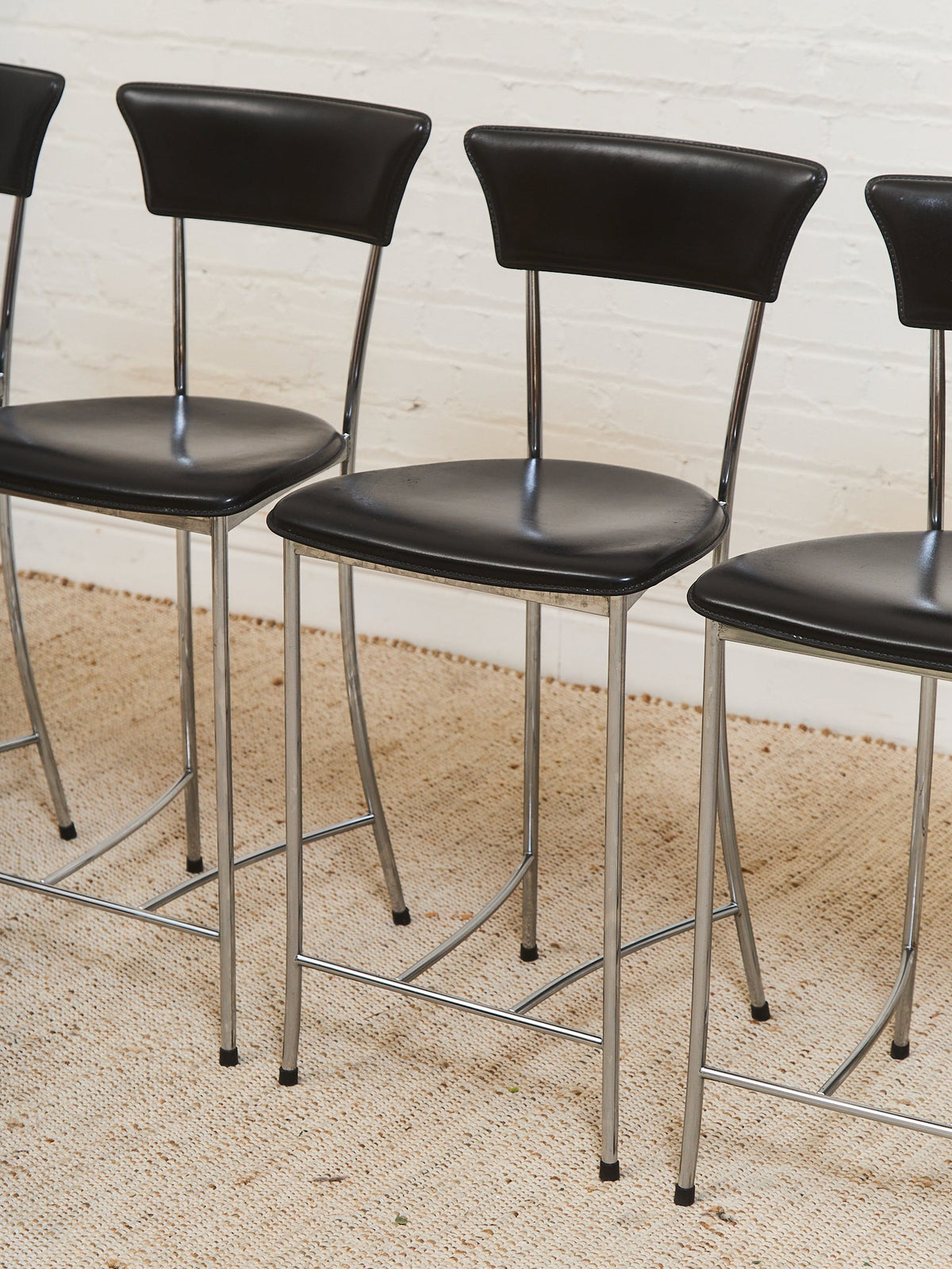 Arper Italy Leather Counter Stool