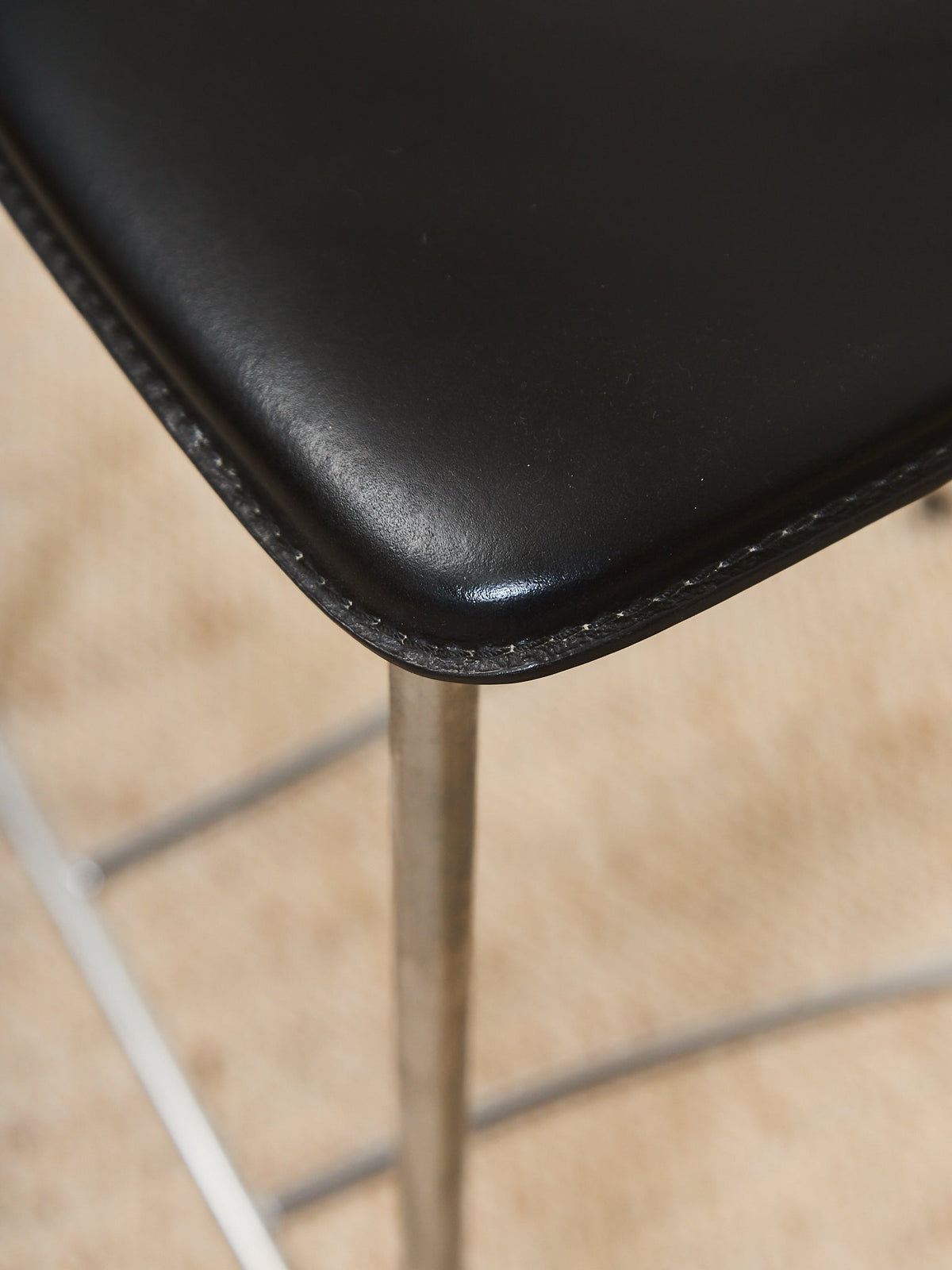 Arper Italy Leather Counter Stool