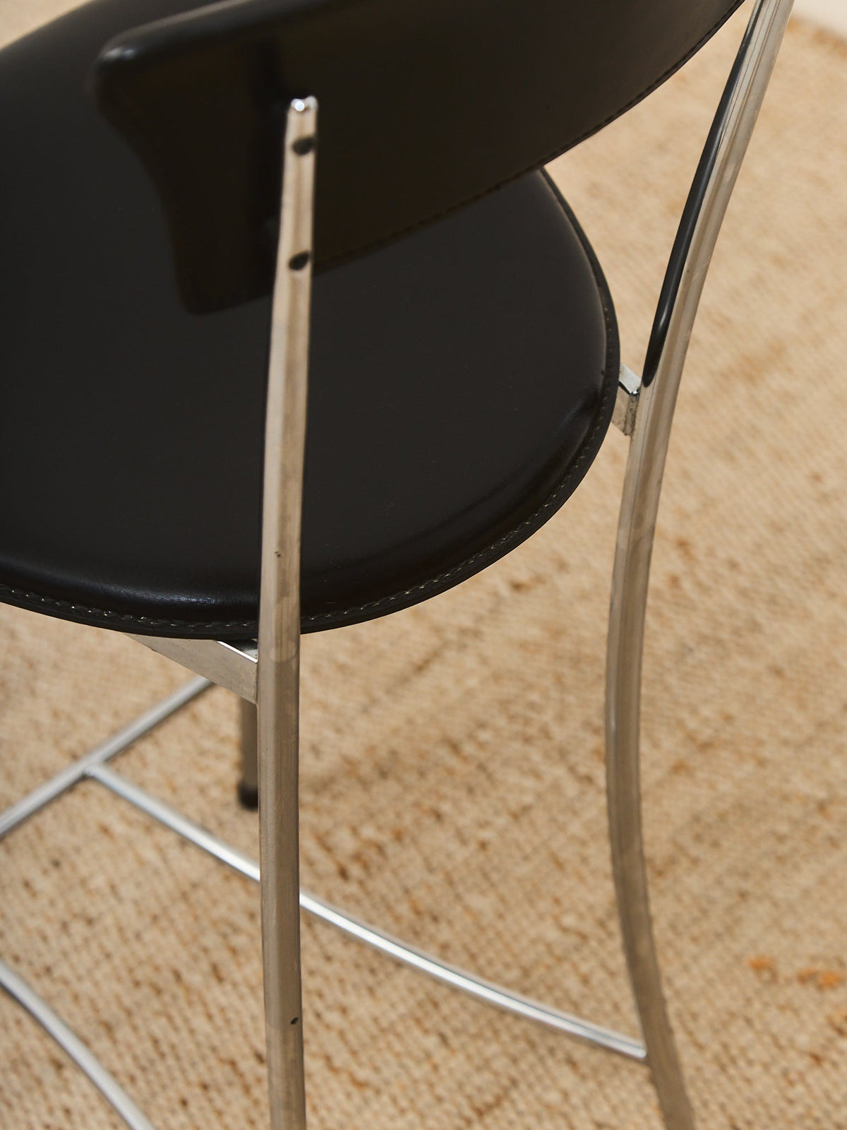 Arper Italy Leather Counter Stool