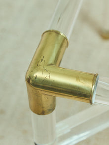 Tubular Lucite and Brass Italian Game Table Occasional Table