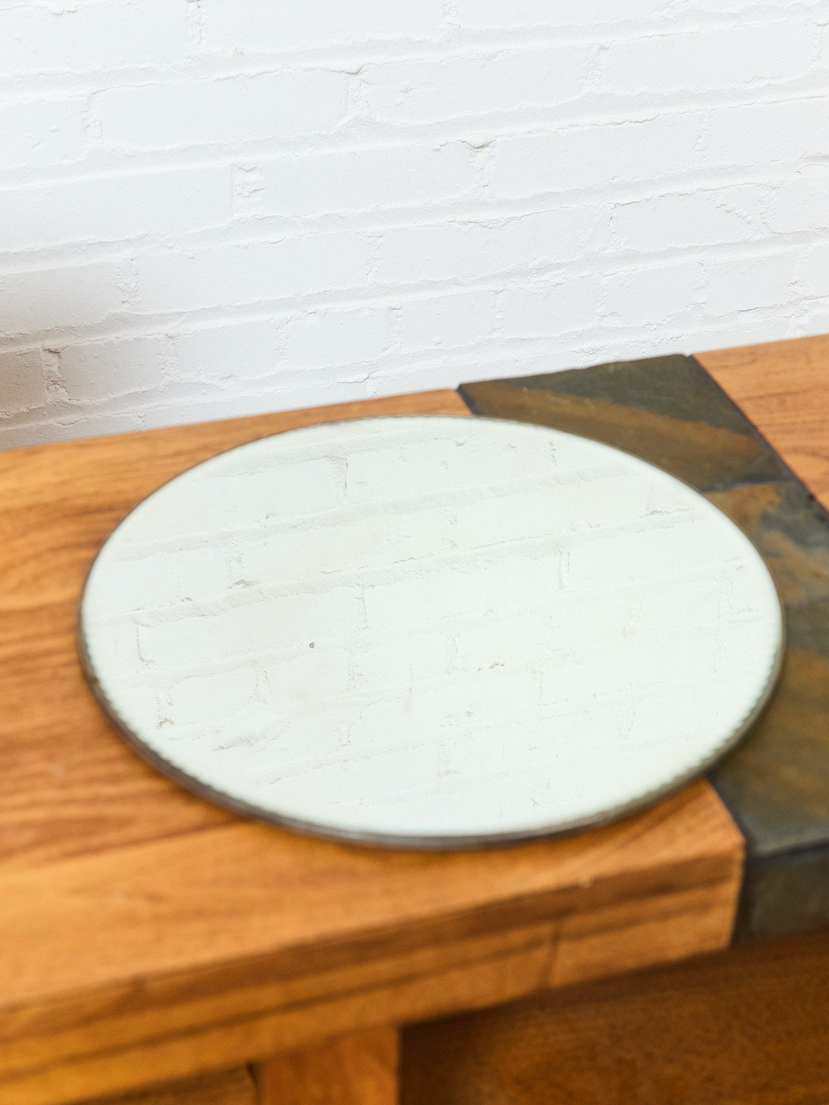 Round Scalloped Edge Art Deco Mirror