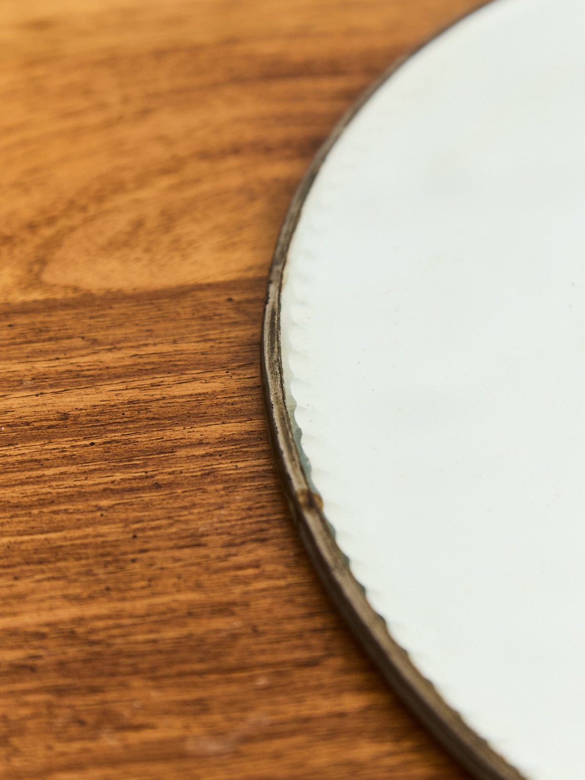 Round Scalloped Edge Art Deco Mirror