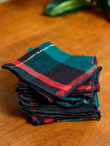 Santa Plaid Holiday Cloth Napkins