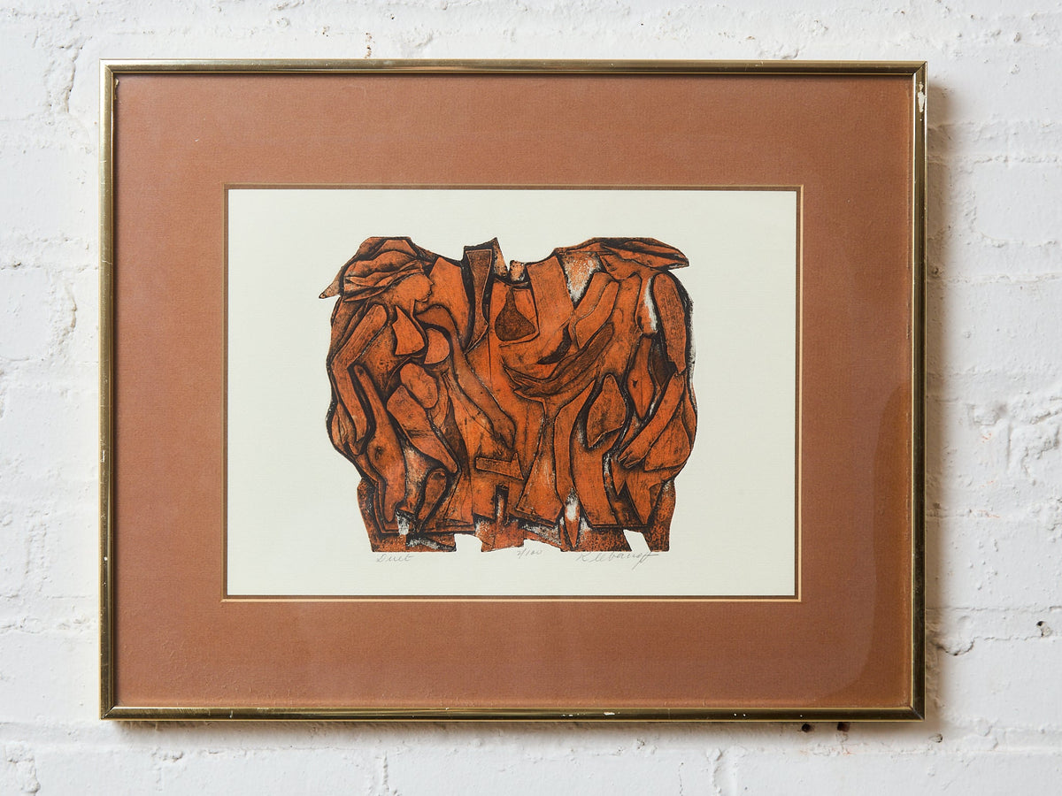 Mid Century Abstract Lithograph by Anita Klebanoff