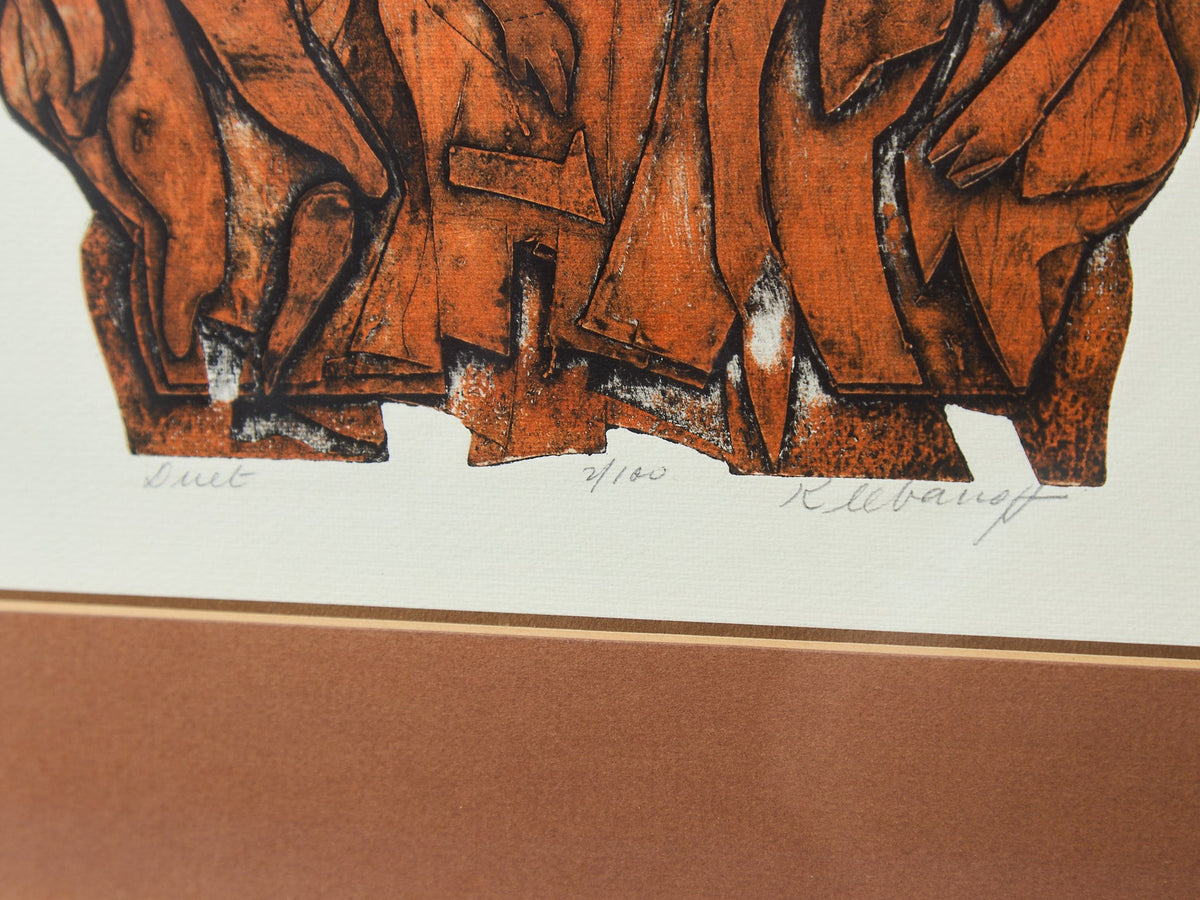 Mid Century Abstract Lithograph by Anita Klebanoff