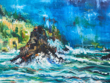 Mid Century Midnight Tide Oil Painting