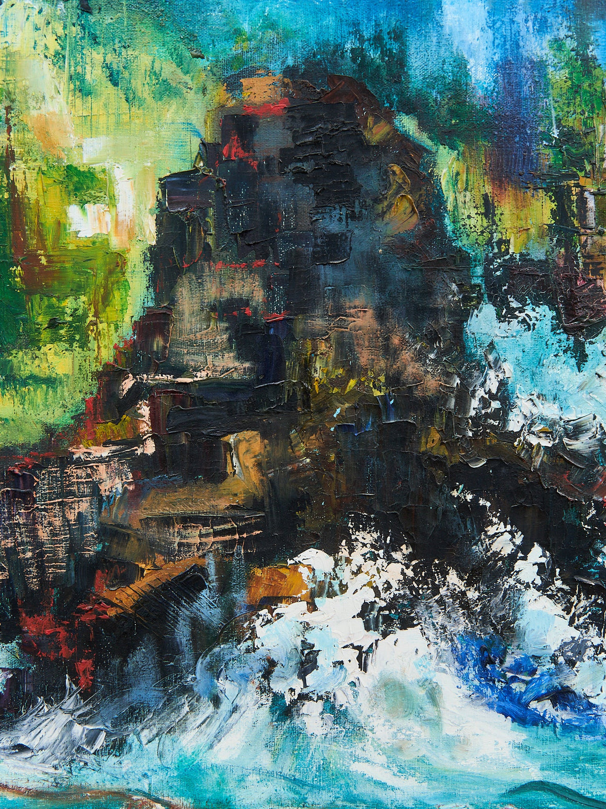 Mid Century Midnight Tide Oil Painting