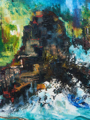 Mid Century Midnight Tide Oil Painting