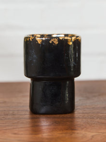 Signed Vintage 1950’s Cocktail Ceramic Cups with Gold Flake Rim