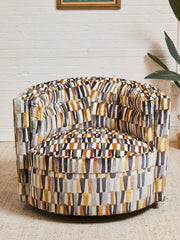 Babita Swivel Chair in Striker Copper