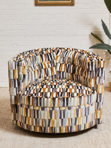 Babita Swivel Chair in Striker Copper