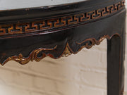 Antique Chinese Black Lacquer Demi-Lune Console Table