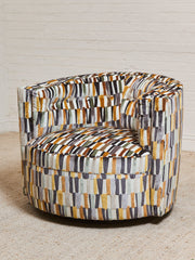 Babita Swivel Chair in Striker Copper