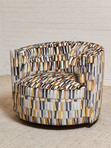 Babita Swivel Chair in Striker Copper