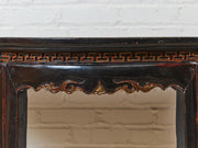 Antique Chinese Black Lacquer Demi-Lune Console Table