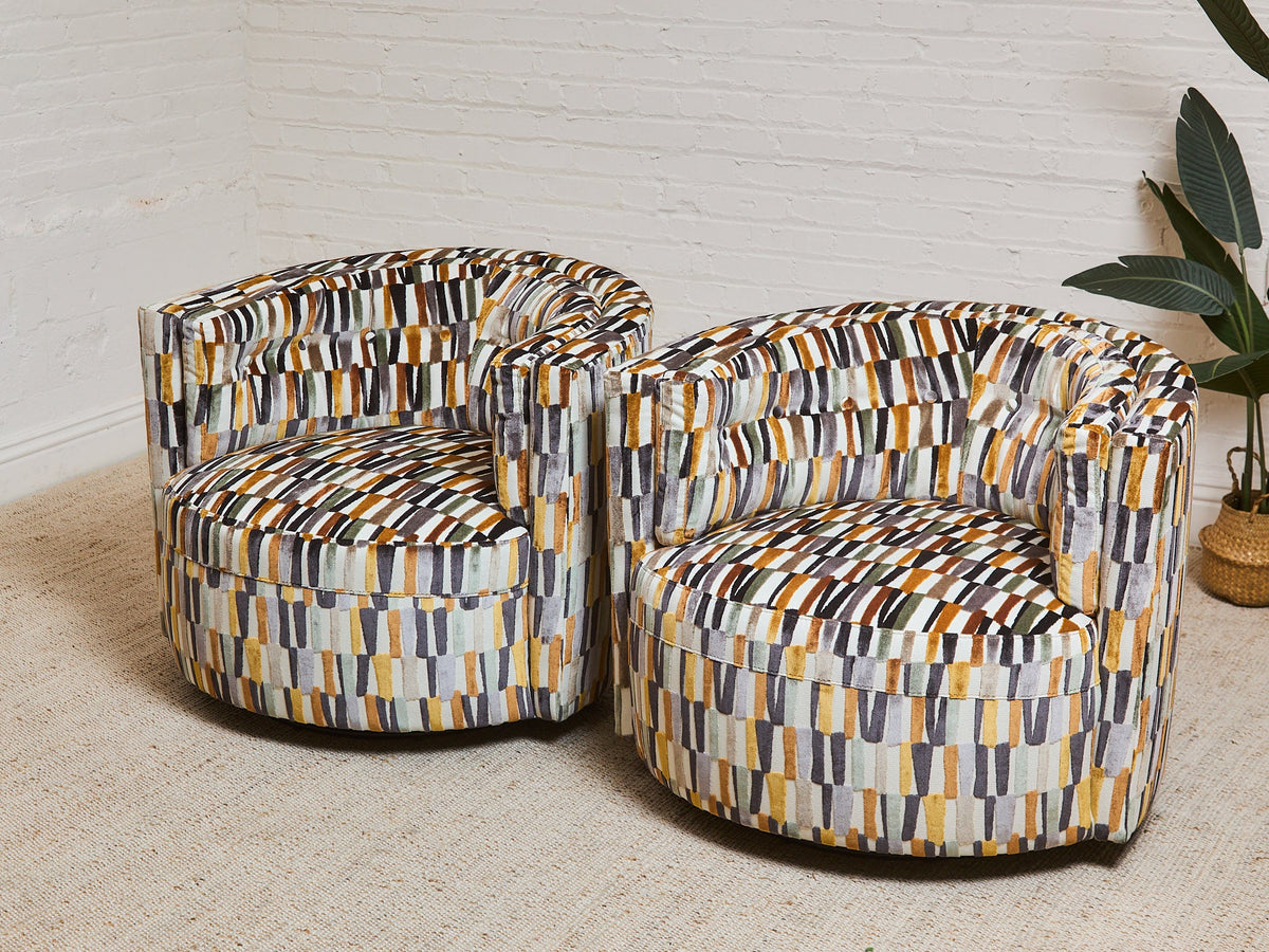 Babita Swivel Chair in Striker Copper