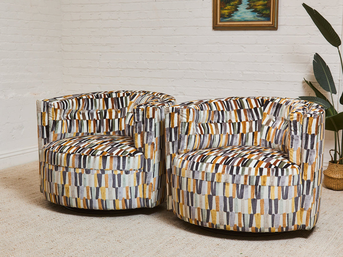 Babita Swivel Chair in Striker Copper