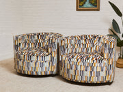 Babita Swivel Chair in Striker Copper