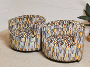 Babita Swivel Chair in Striker Copper