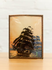 Pair of Reverse Painted Ships from the early 1900s