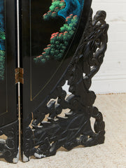 Round Jade Chinese Vintage Carved Screen Room Divider