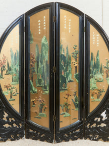 Round Jade Chinese Vintage Carved Screen Room Divider