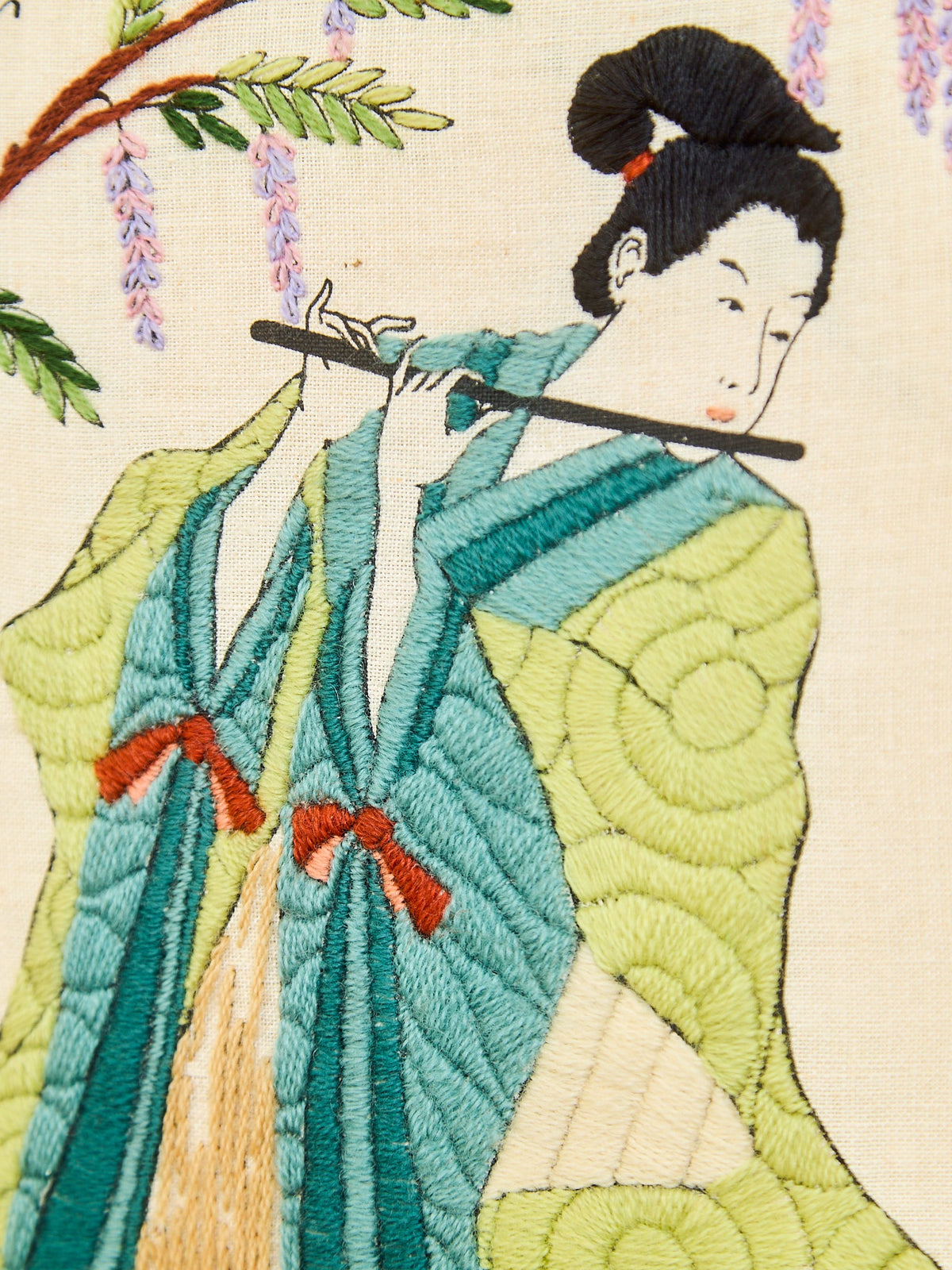 Japanese Silk Embroidery of Courtyard Musicians