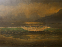Antique Oil Ocean Painting by RH Scott