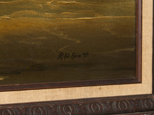 Antique Oil Ocean Painting by RH Scott