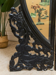 Round Jade Chinese Vintage Carved Screen Room Divider