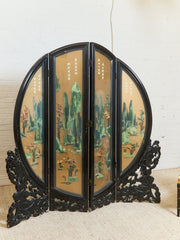 Round Jade Chinese Vintage Carved Screen Room Divider