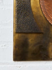 1970s Mixed Metal Brutalist Geometric Wall Sculpture