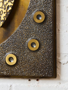 1970s Mixed Metal Brutalist Geometric Wall Sculpture